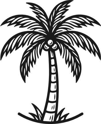 Coconut Tree silhouette Free SVG File – Palm tree clipart image