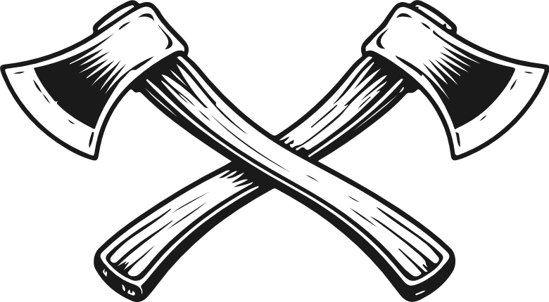Crossed Axes silhouette Free SVG File – Firefighter tool axe clipart