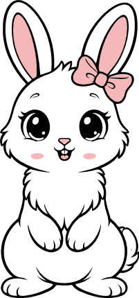 Cute Cartoon Bunny with Bow Free SVG File for Members – Easter Bunny clipart