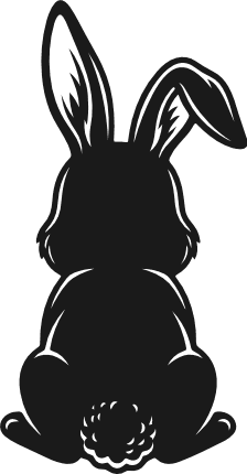 Cute Rabbit Back View silhouette Free SVG File for Members – Easter bunny clipart