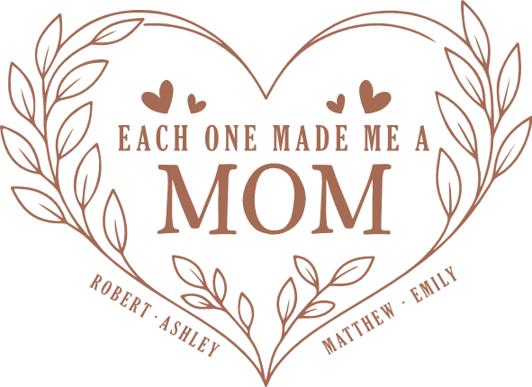Each One Made Me a Mom Free SVG File for Members – personalized names mother's day gift