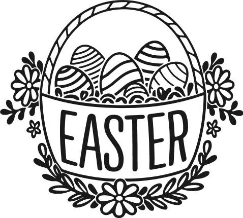 Easter wall sign, egg basket - Free SVG File