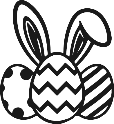 Bunny Ears and Easter Eggs Free SVG File – easter egg clipart