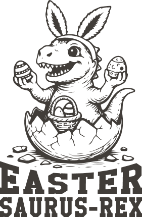 Easter Saurus Rex Free SVG File for Members – Funny Dinosaur Easter tshirt design