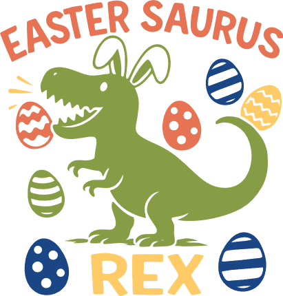 Easter Saurus Rex SVG design for tshirt - Free SVG File for Members