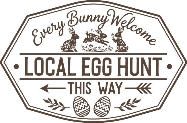 Every Bunny Welcome, Local Egg Hunt This Way Free SVG File for Members – easter sign