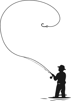 Fisherman Casting Fishing Rod silhouette Free SVG File for Members – Fishing clipart
