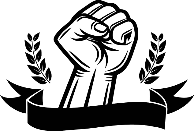 Raised Power Fist with Banner Free SVG File – Protest symbol clipart