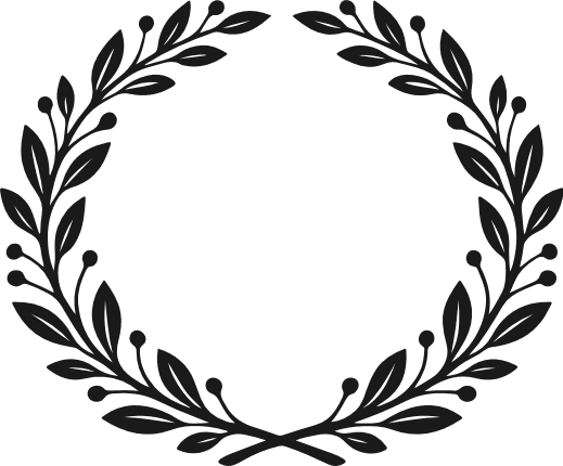 Minimal Leaf Wreath Free SVG File - Laurel Frame clipart