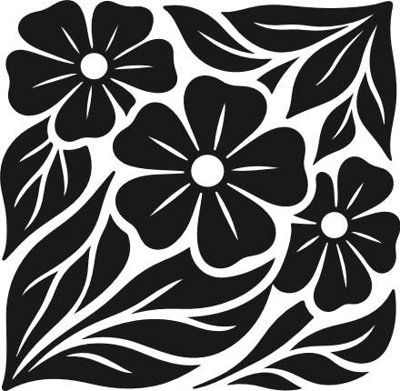 Flower and Leaves silhouette Free SVG File for Members – floral clipart image