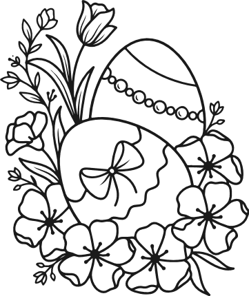 Decorative Easter Egg with Flowers Free SVG File for Members – Floral Easter Eggs clipart