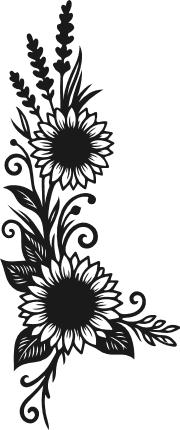 Sunflower Floral Arrangement Free SVG File for Members – floral border clipart