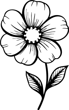 Simple Daisy Flower Free SVG File – Floral clipart image