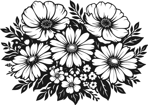 Decorative Flowers Cluster Free SVG File for Members – floral clipart