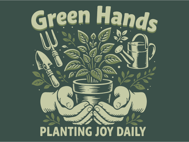 Green Hands Planting Joy Daily Free SVG File for Members – Gardening Quote