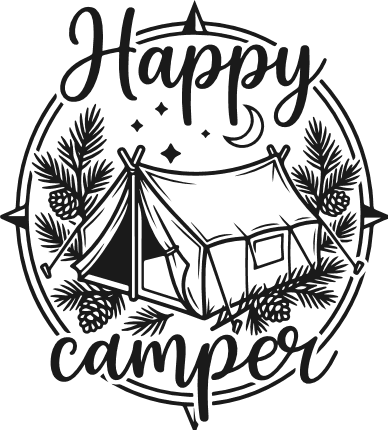 Happy Camper Free SVG File for Members – Camping tshirt design