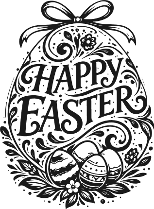 Happy Easter, decorated egg Free SVG File – easter wall sign