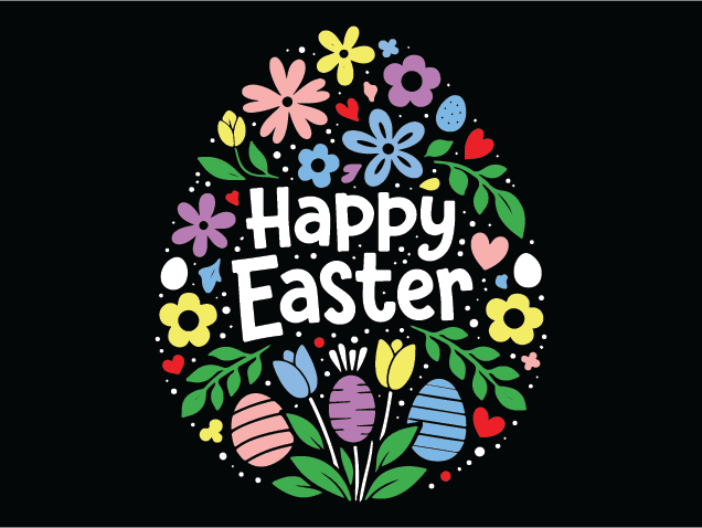 Happy Easter, floral egg Free SVG File for Members – easter tshirt design