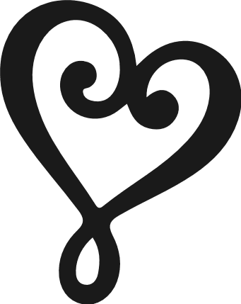 Decorative Heart Flourish silhouette Free SVG File – Swirl heart clipart