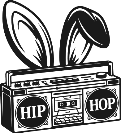 Hip Hop Bunny Ears Boombox Free SVG File for Members – cool easter design