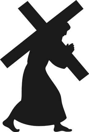 Jesus With Cross silhouette Free SVG File – Christian Jesus clipart