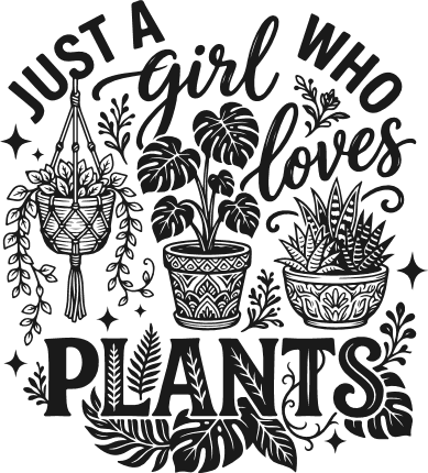 Just A Girl Who Loves Plants Free SVG File – gardening lover quote