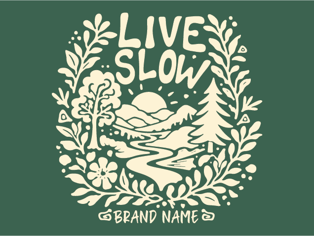 Live Slow Free SVG File for Members – Positive Quote, personalized design