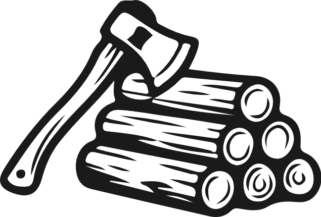 Logs and Axe Free SVG File – Camping Woodcutting Clipart