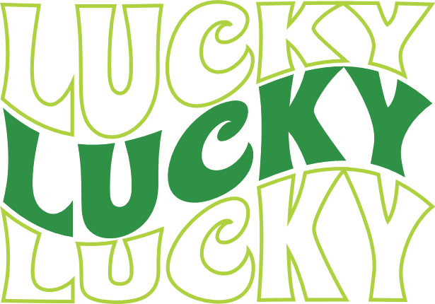 Lucky sign, echo stacked text Free SVG File for Members – St. Patrick’s design
