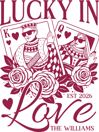 Lucky In Love Free SVG File for Members – Personalized name tshirt design
