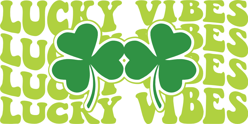 Lucky Vibes, echo text Free SVG File for Members – St. Patrick’s Day tshirt design