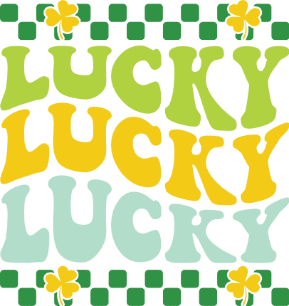 Lucky, echo stacked text Free SVG File for Members – St. Patrick’s Day tshirt design