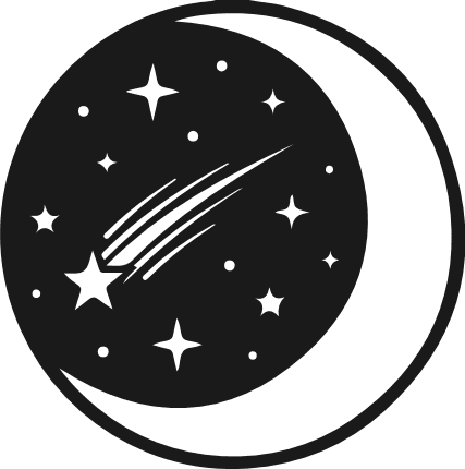 Night Sky Moon Stars Free SVG File – Celestial stars clipart