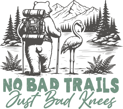 No Bad Trails, Just Bad Knees Free SVG File for Members – Funny Hiking Quote
