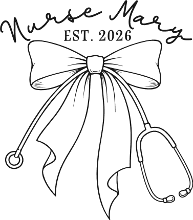 Nurse custom name design Free SVG File for Members – Stethoscope with Ribbon Bow