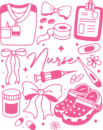 Cute Pink Nurse Aesthetic Icons Free SVG File for Members – medical clipart