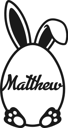 Easter Egg with bunny ears and custom name frame - Free SVG File for Members
