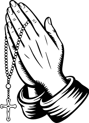 Praying Hands with Rosary and cross Free SVG File - Christian clipart