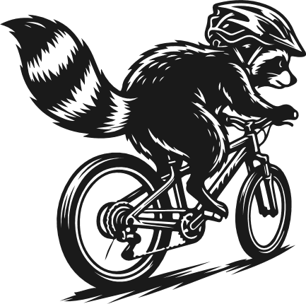 Raccoon Riding Bicycle Free SVG File – cycling clipart