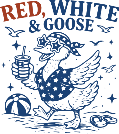 Red, White & Goose Free SVG File for Members – 4th of july, funny tshirt design