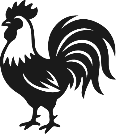 Rooster silhouette Free SVG File – Farm animal chicken clipart image
