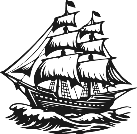 Vintage Pirate Ship Free SVG File for Members – Sailing Ship clipart