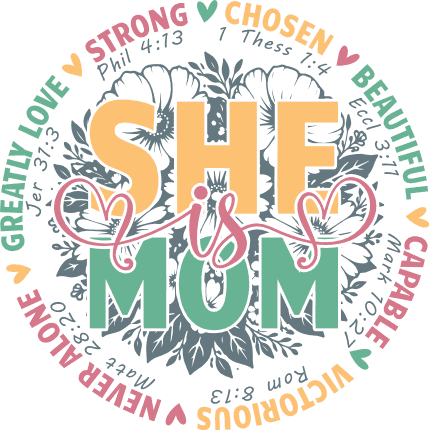 She is Mom, strong, chosen, beautiful Free SVG File for Members – mother's day design