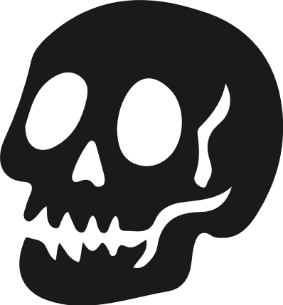 Creepy Skull silhouette Free SVG File – Halloween skull clipart image