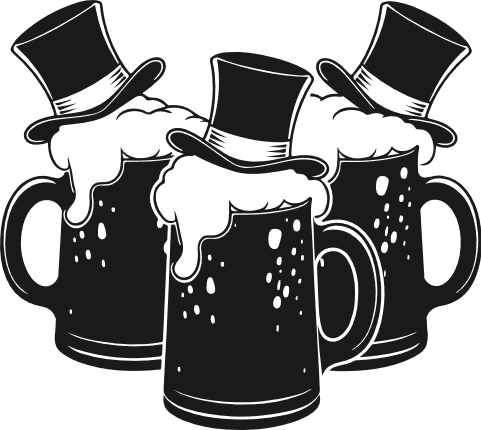Beer Mug with hat silhouette Free SVG File for Members – St. Patrick's beer clipart