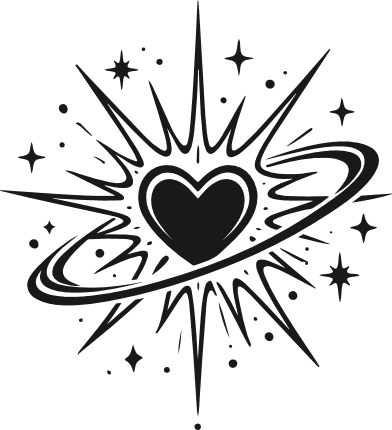 Starburst Heart Free SVG File for Members – Sparkle Heart clipart image