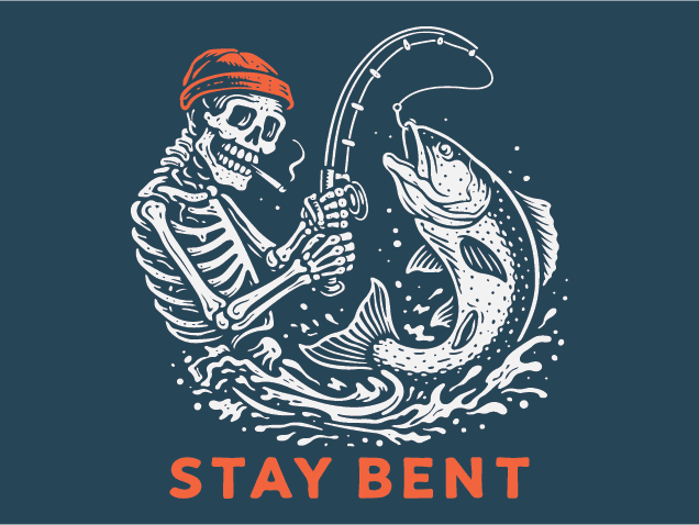 Stay Bent Free SVG File for Members – funny fishing tshirt design