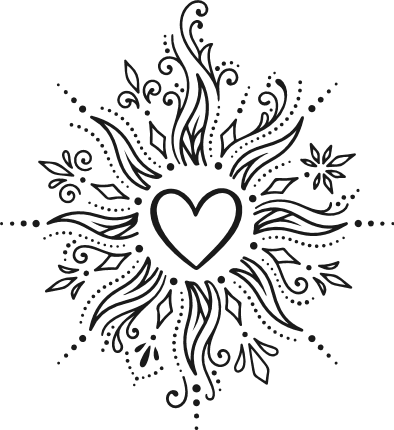 Decorative Floral Sunburst Heart Free SVG File for Members – Boho Sun clipart
