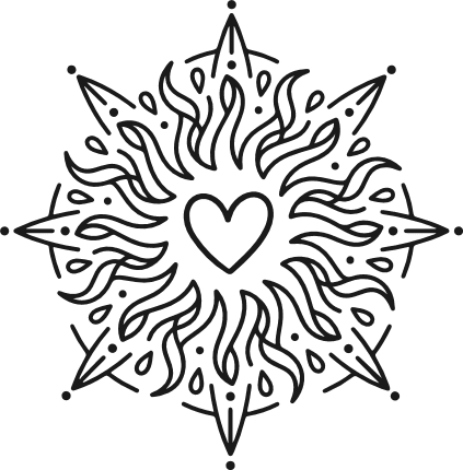 Bohemian Sacred Heart Sun Line Abstract Free SVG File for Members – sunshine clipart