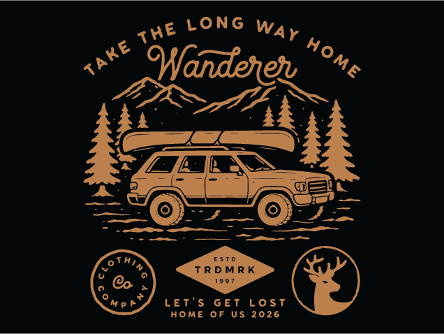 Take The Long Way Home, Wanderer Free SVG File for Members – Outdoor tshirt design